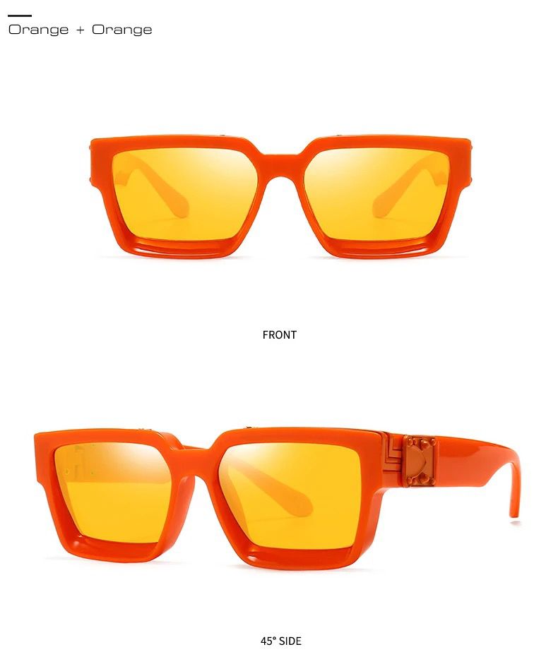 Retro square glasses in orange