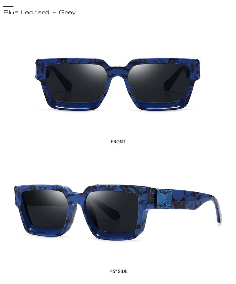 Retro square blue/black sunglasses