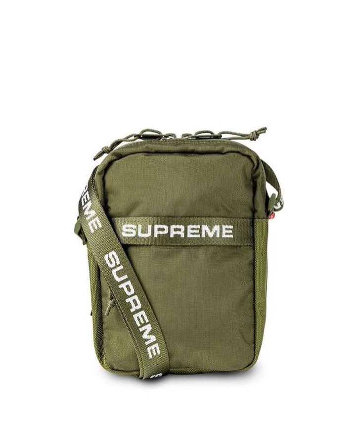 Supreme logo print shoulder bag in army green – Zedekenterprise