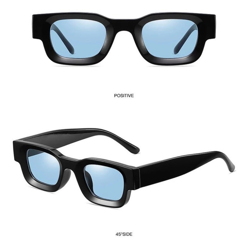 Retro punk sunglasses with blue lens