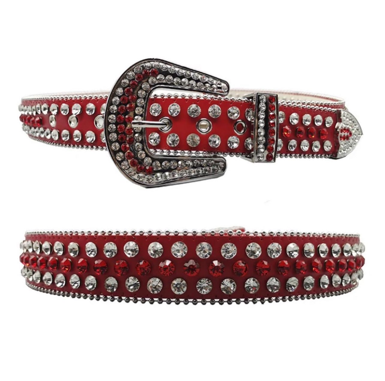 Rhinestone belt in red