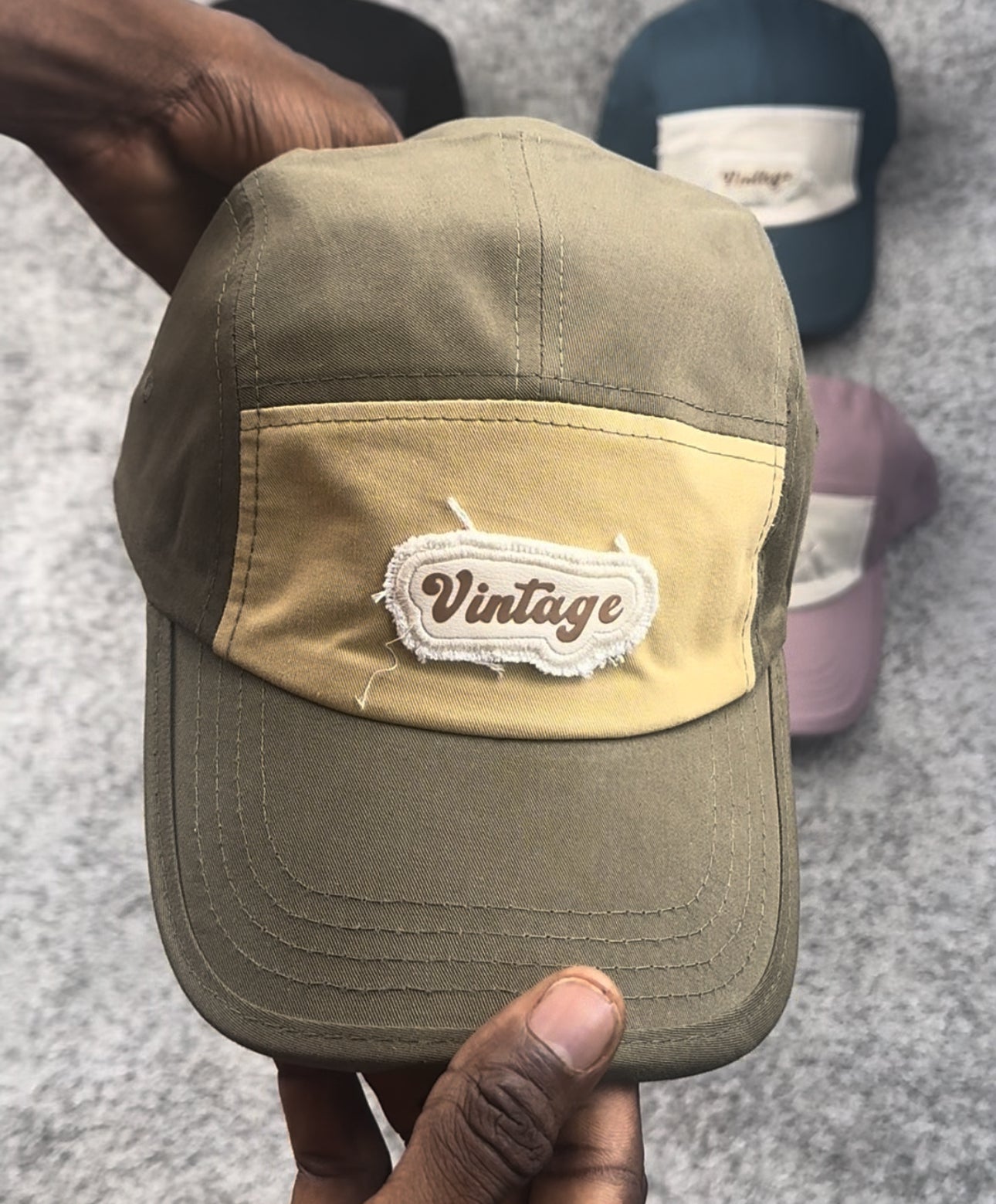 Vintage panel cap in various colour way