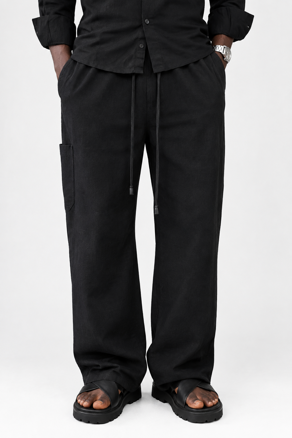 ZEDEK LINEN COMBAT IN BLACK