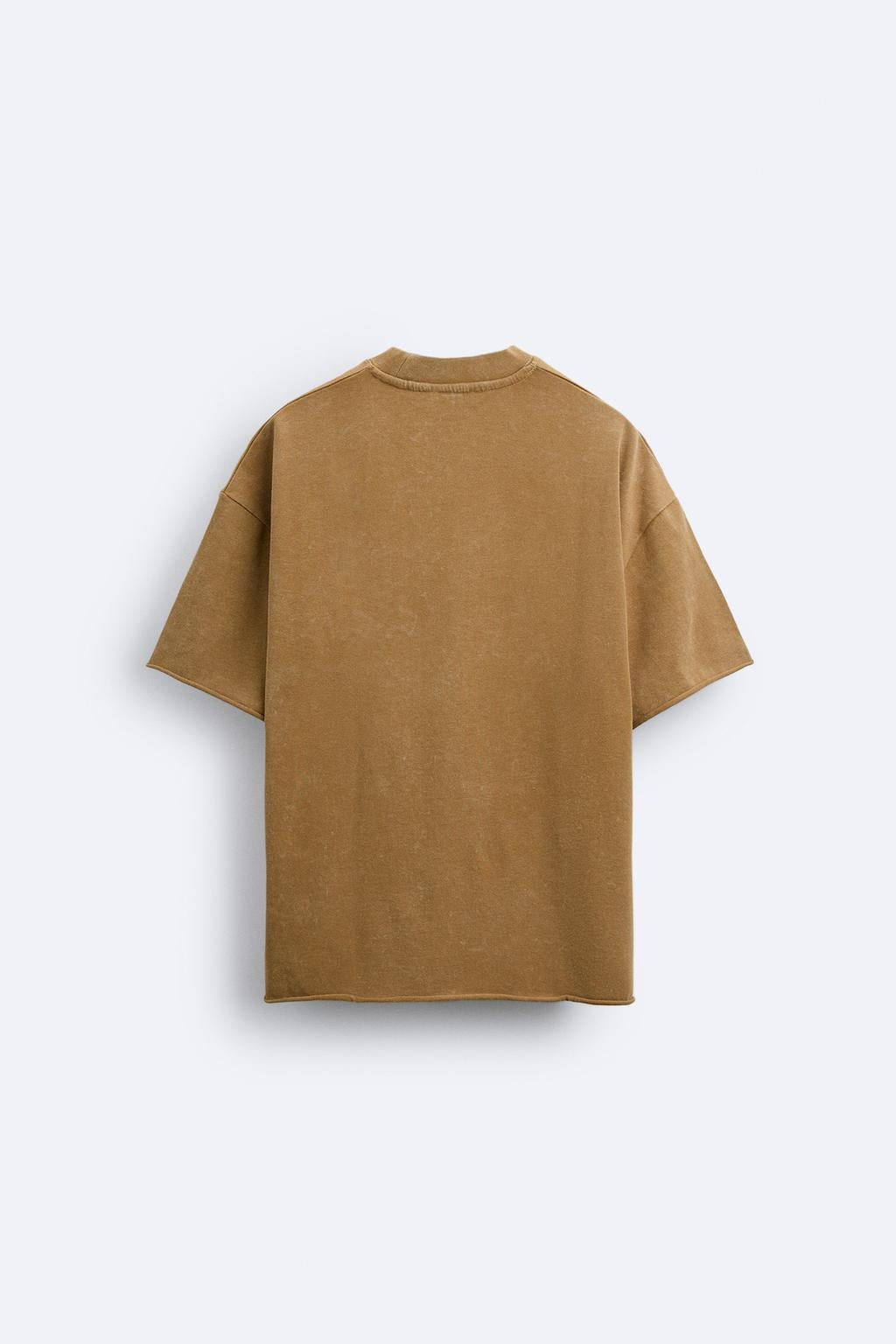 Zara tshirt with printed patch Brown