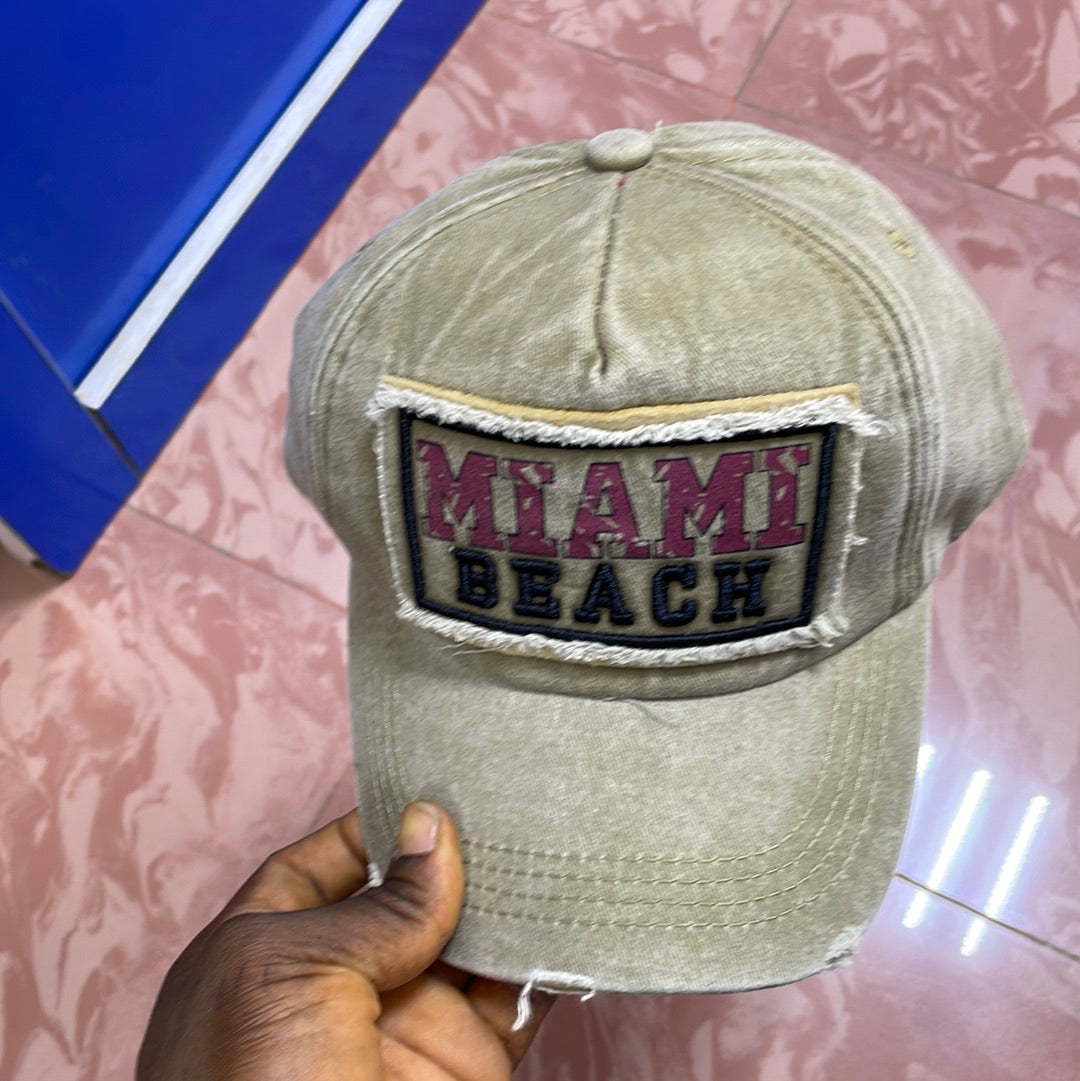 MIAMI BEACH ADJUSTABLE DENIM HAT