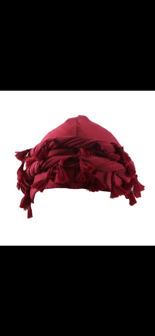 SILK HEAD TURBAN IN RED