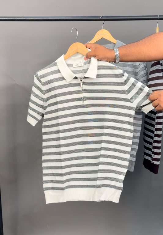 Kittened polo tee white