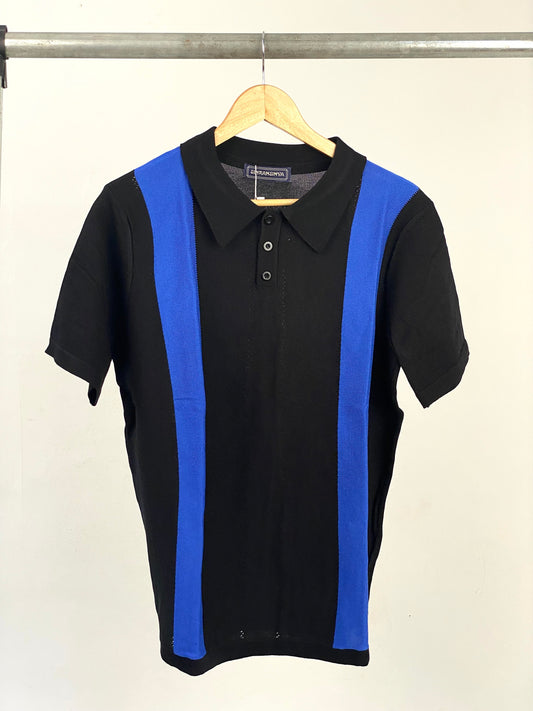 Knitted polos black and blue