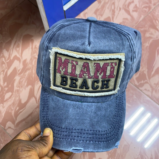 MIAMI BEACH ADJUSTABLE DENIM HAT