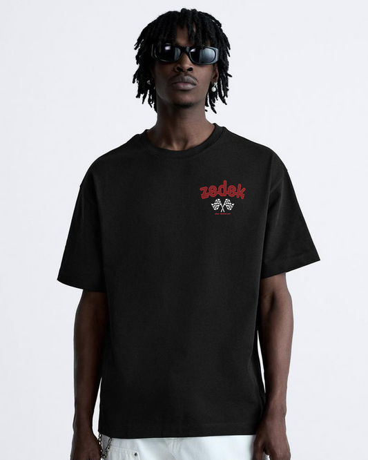 Zedek studio racing tee in black