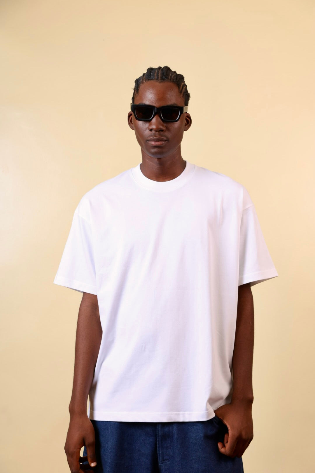 Zedek 300gsm Plain tee in WHITE