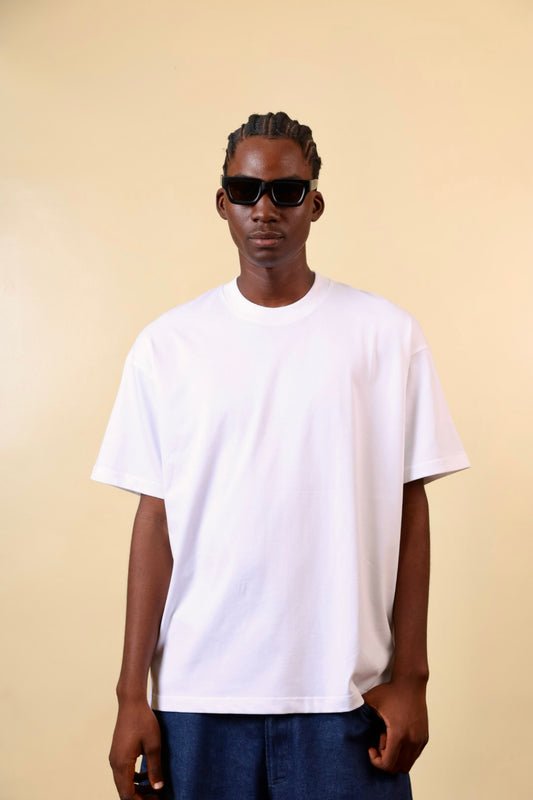 Zedek 300gsm Plain tee in WHITE