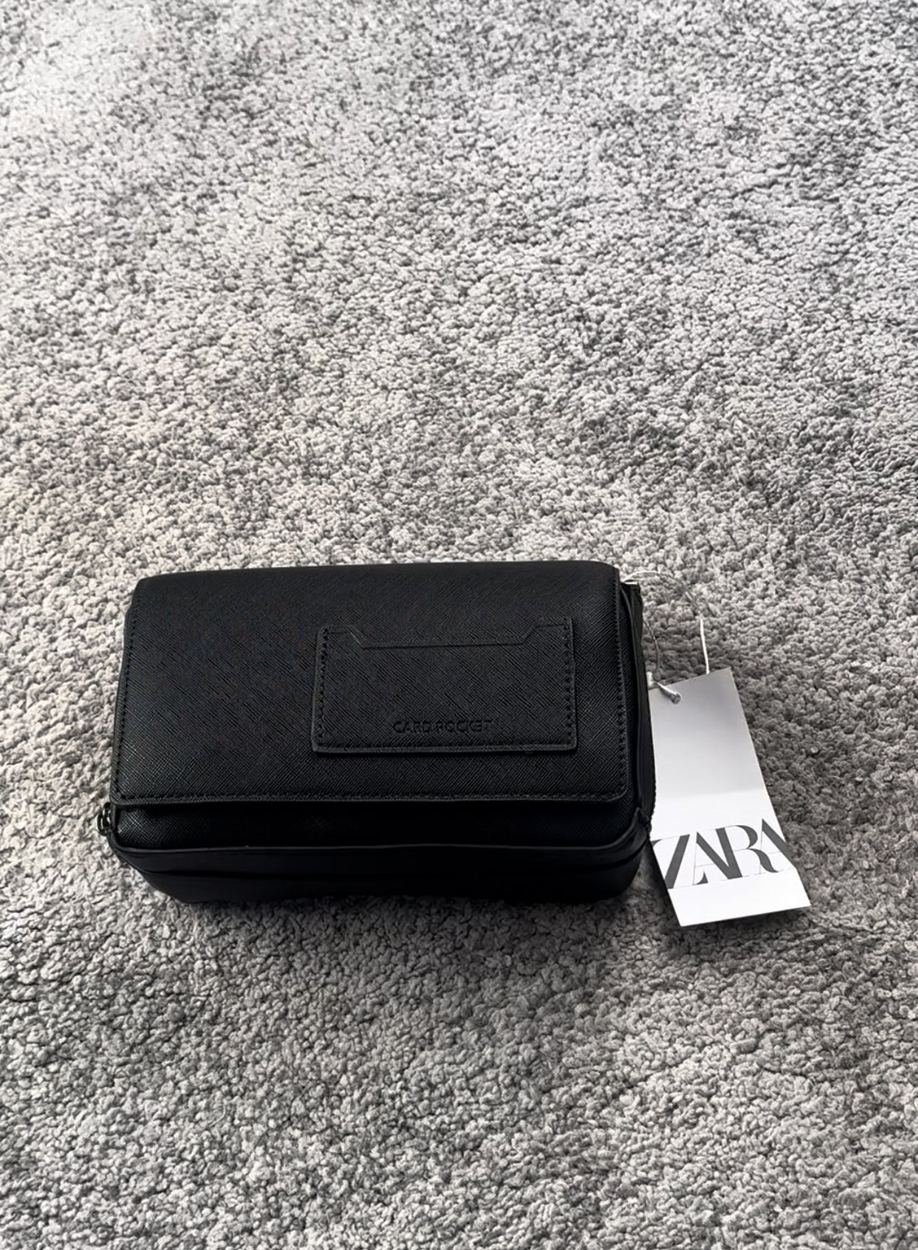 Leather black crossbody bag