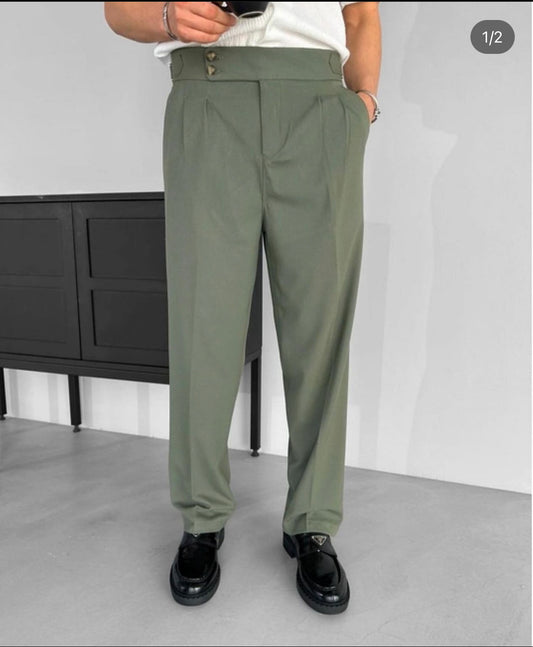 Fabric land pant trouser in olive green