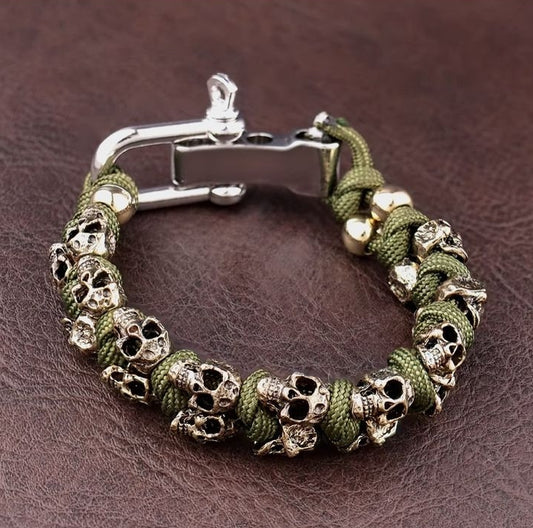 Punk Rock Bracelet In Green