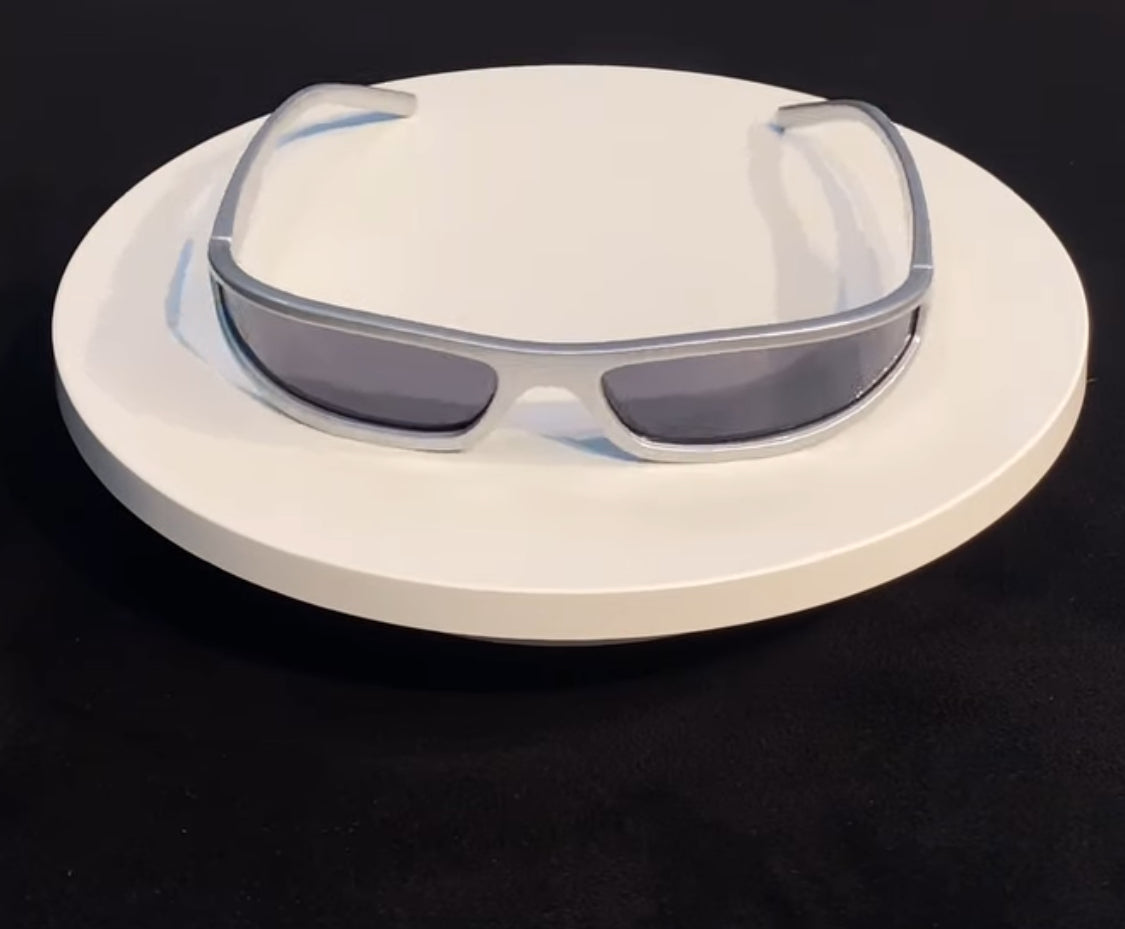 NARROW Y2K GLASSES silver and black lens