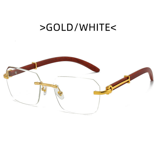 Rimless Clear Lens in Gold frame