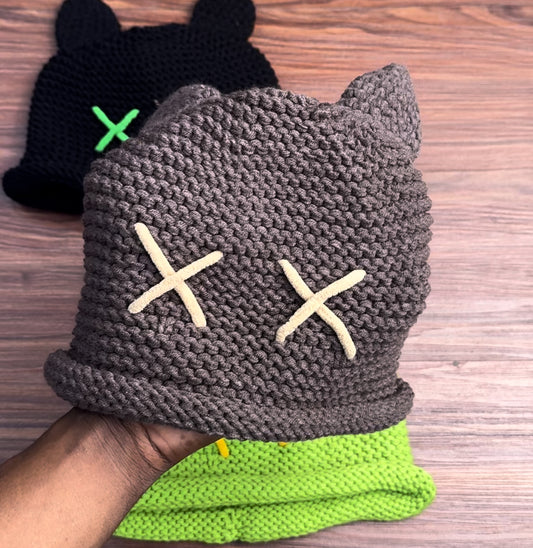 Knitted cat ear beanie
