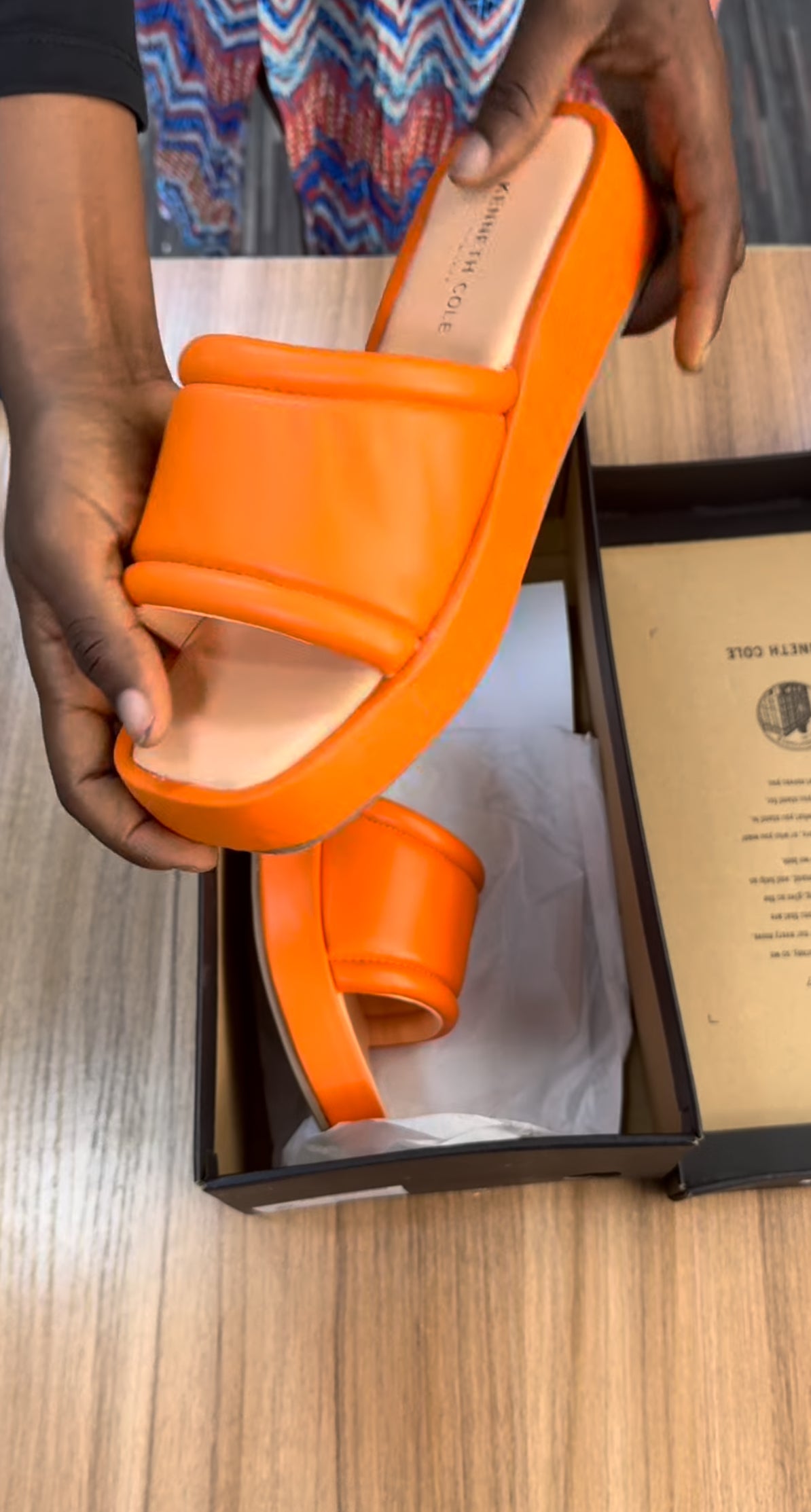 Kenneth Cole platform in burnt orange