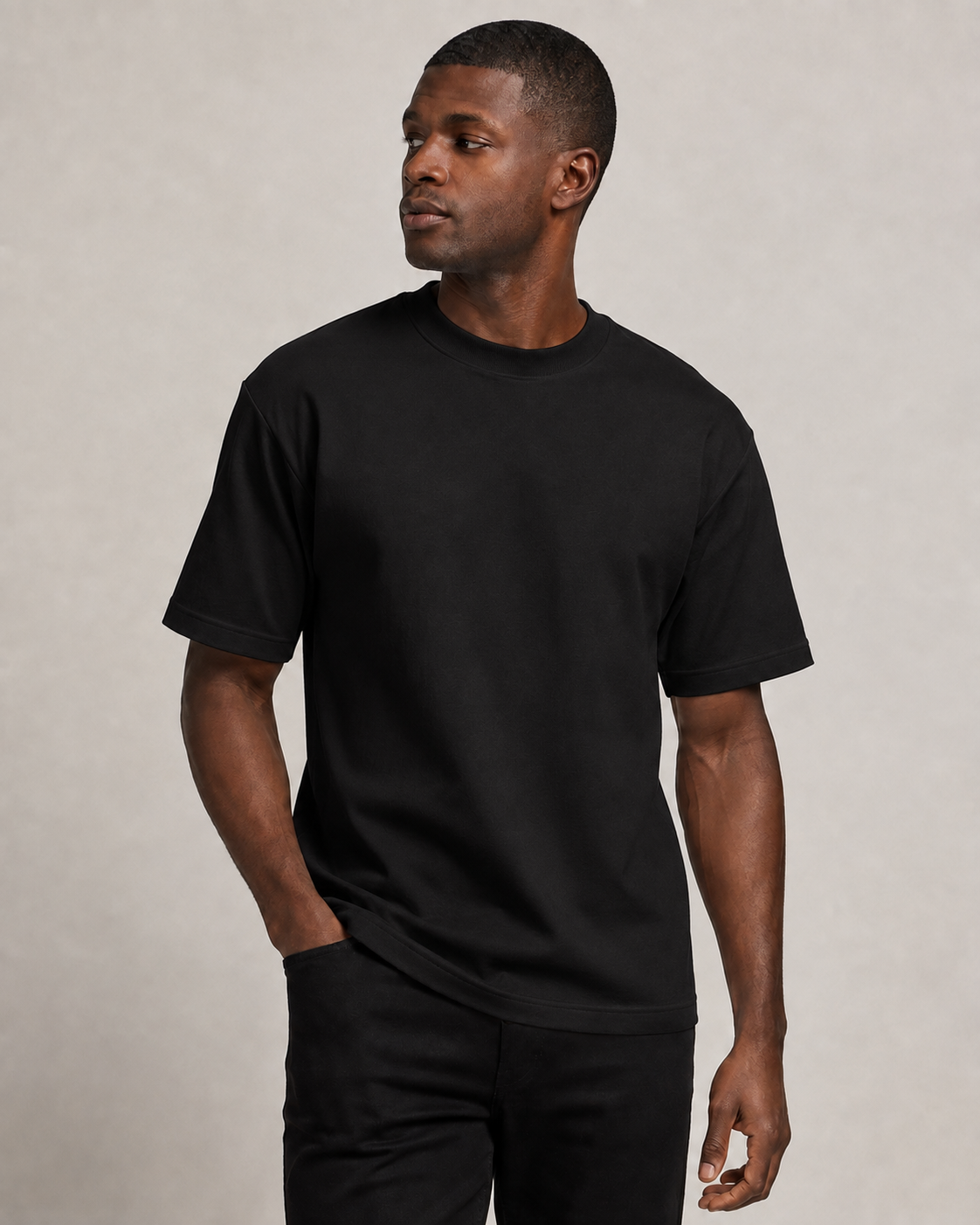10D PLAIN TEE IN BLACK