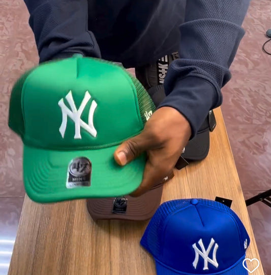 NY trucker hat green