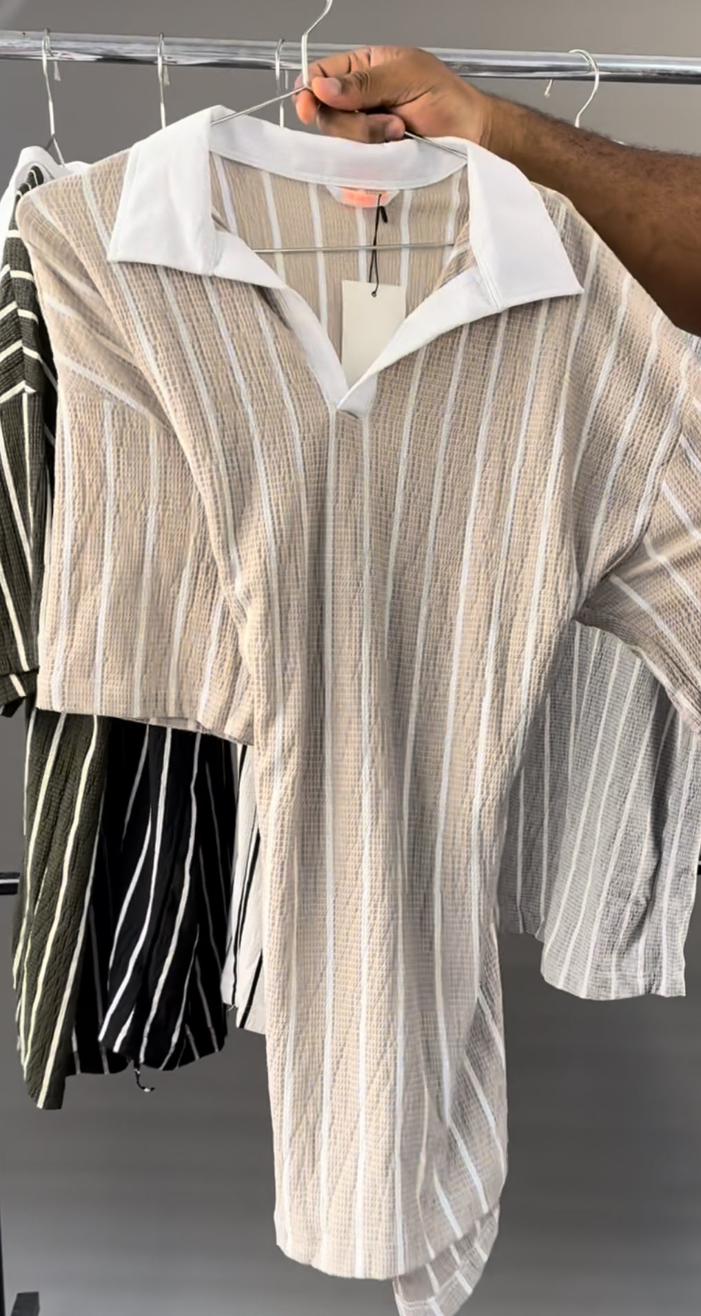 Twenty shirt in brown and white stripes