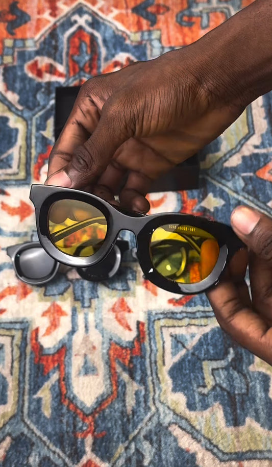 Retro round Sunglasses in yellow