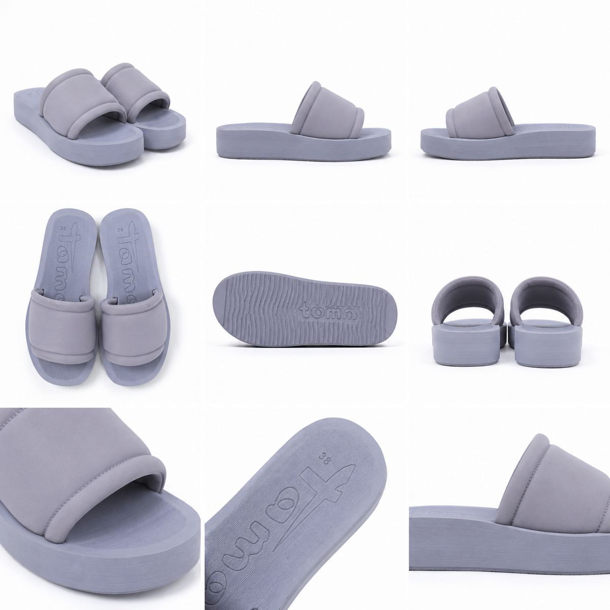 Tamari platform slides in Grey (ladies )