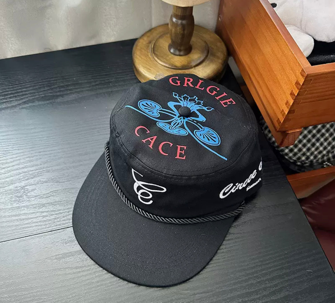 EMBROIDERED FLAT TOP HAT