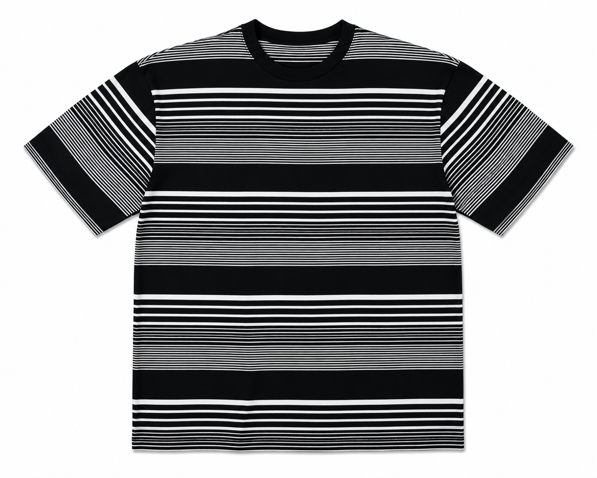 Zedek Stripes tee in black and White