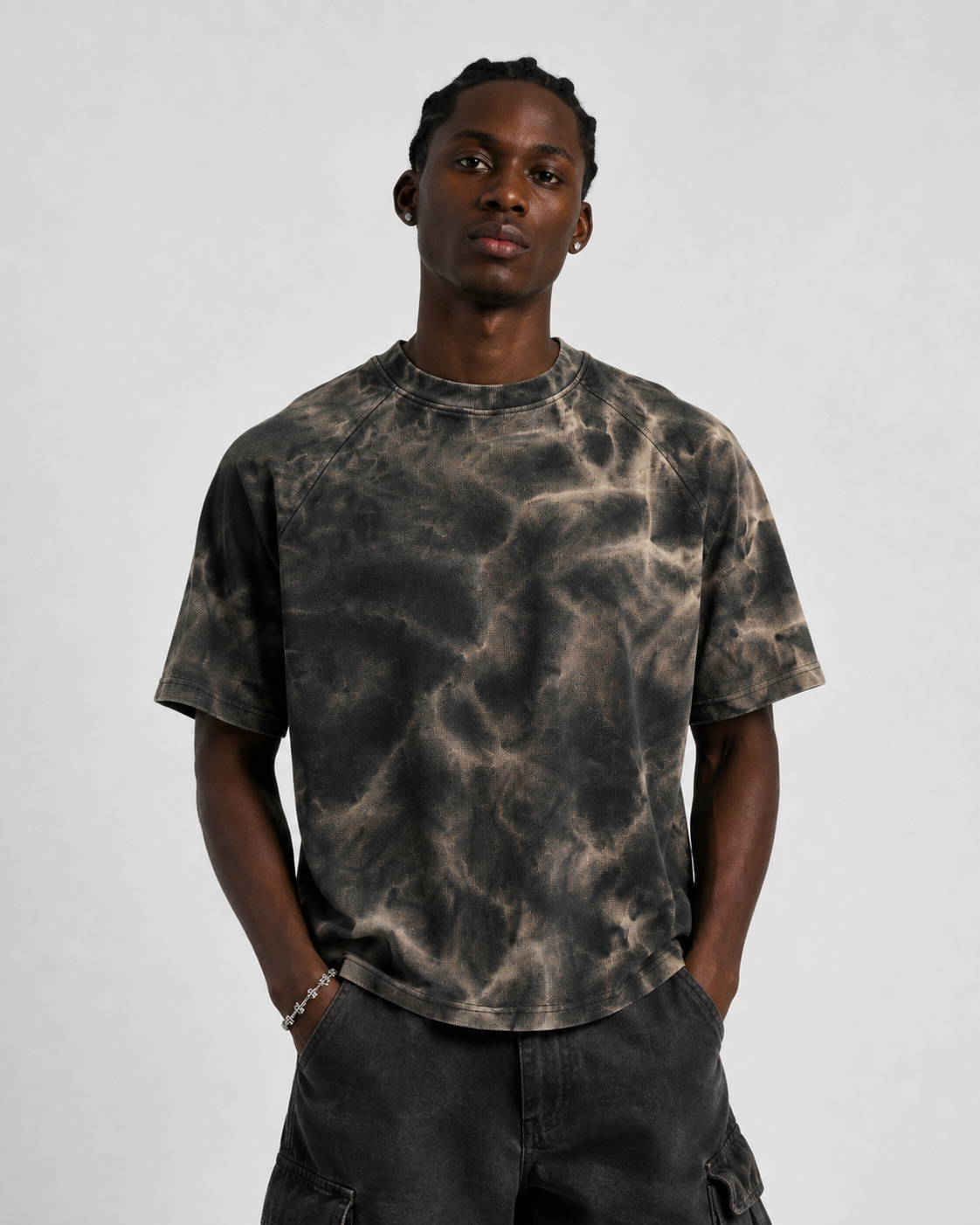 Oversized Heavyweight Vintage Waffle Weave T-Shirt High Street Washed Tee