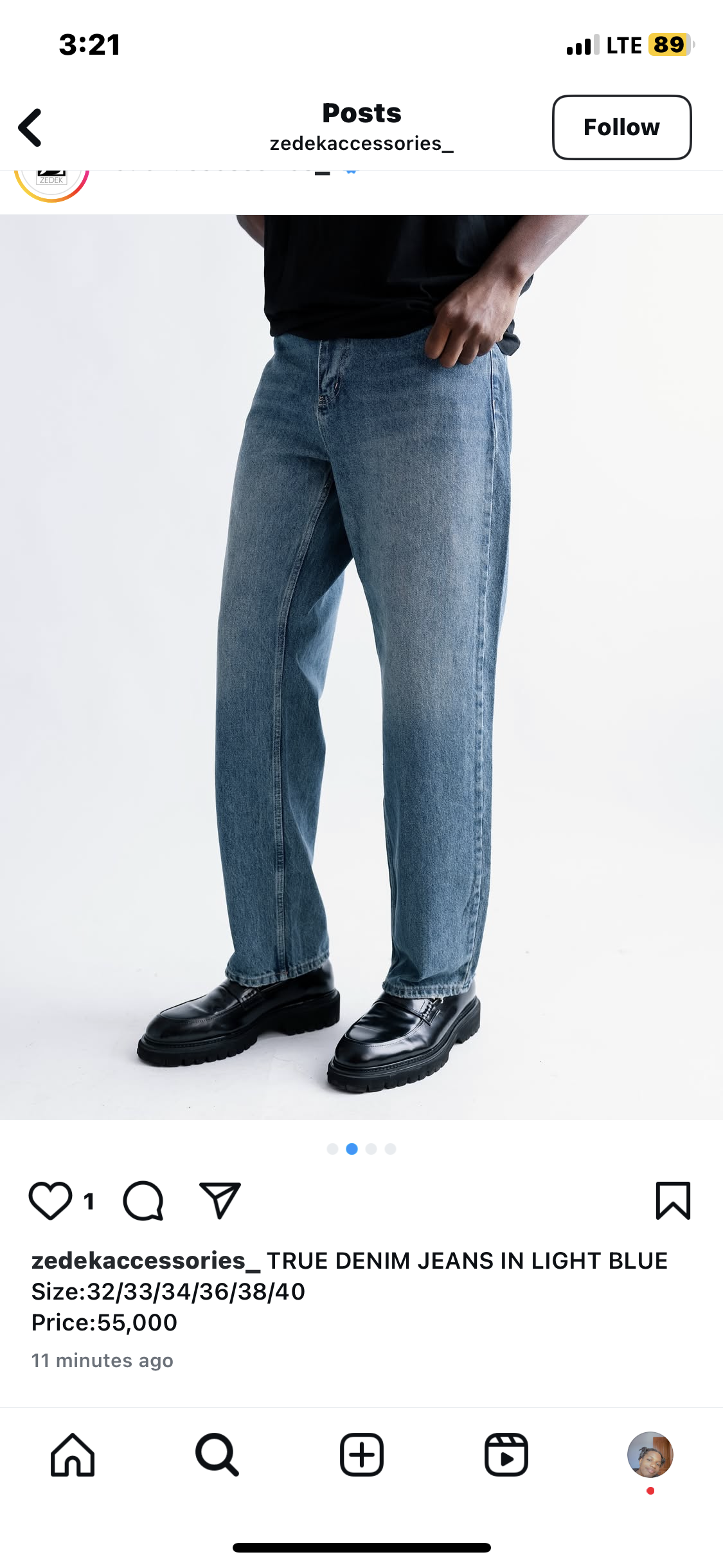 TRUE DENIM JEANS IN LIGHT BLUE