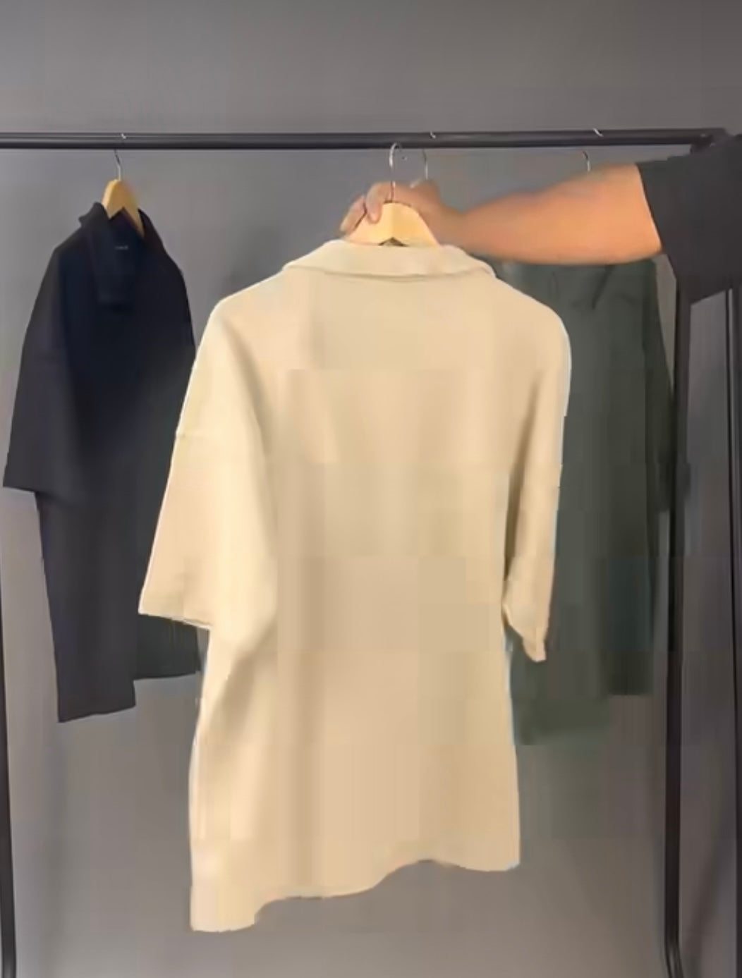 SOK OVERSIZED HEAVYWEIGHT
WAFFLE POLO IN BEIGE