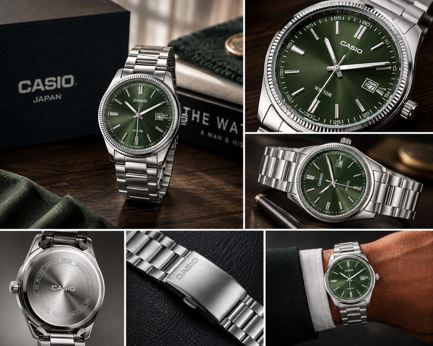 CASIO WATCH IN GREEN DIAL