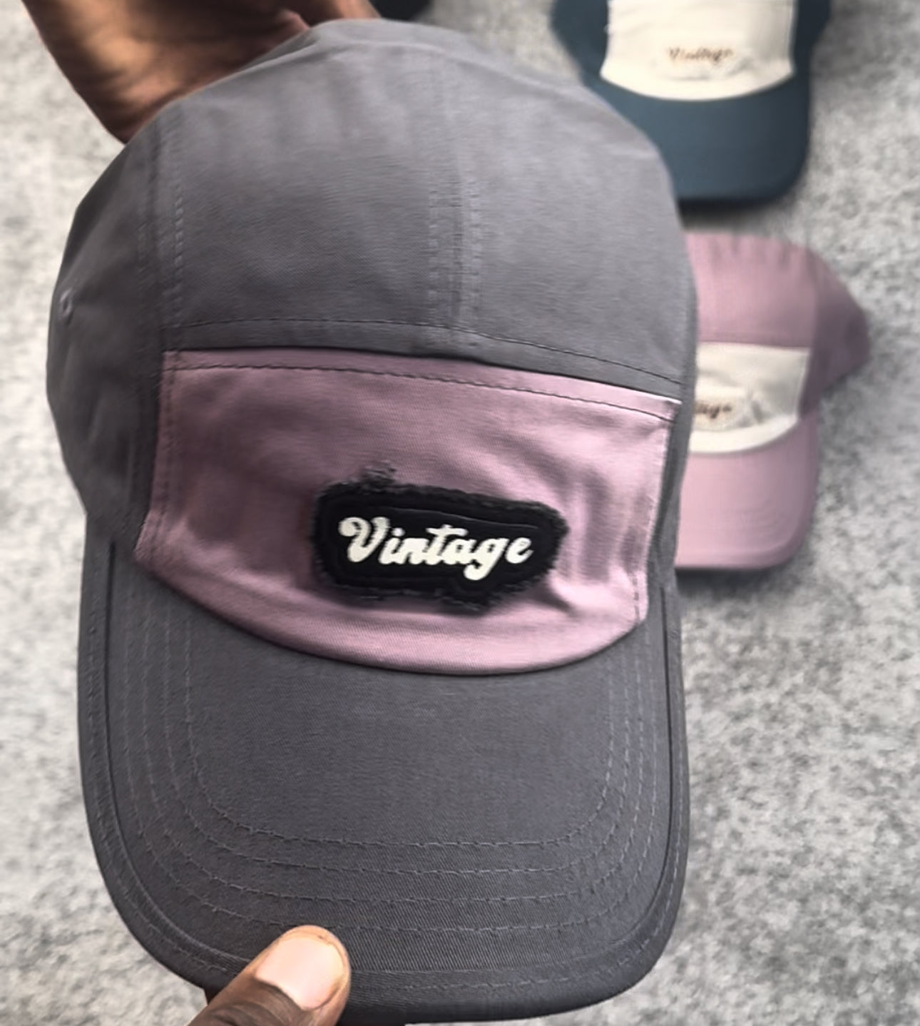 Vintage panel cap in various colour way