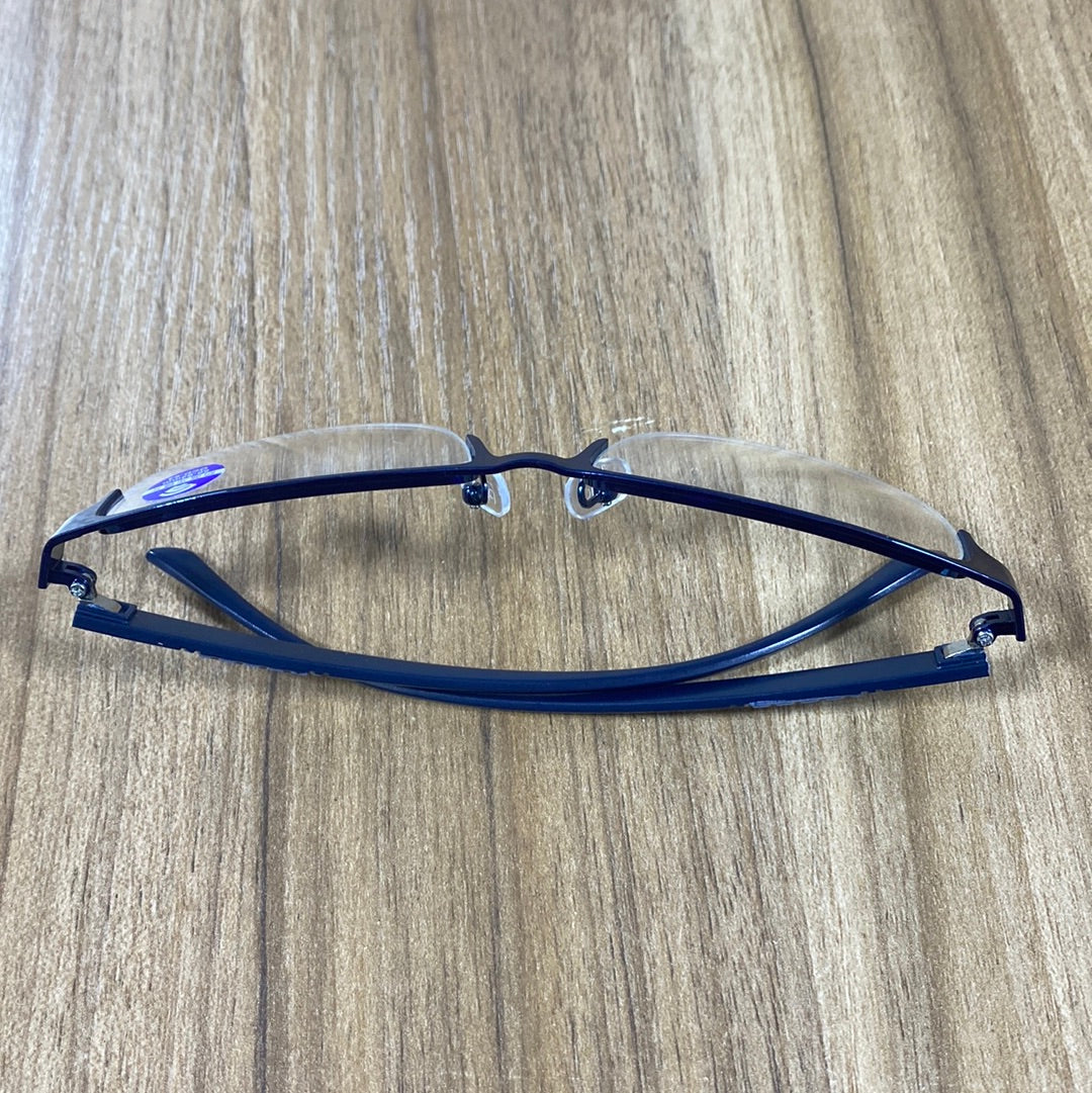 Optical half frame glasses in. blue