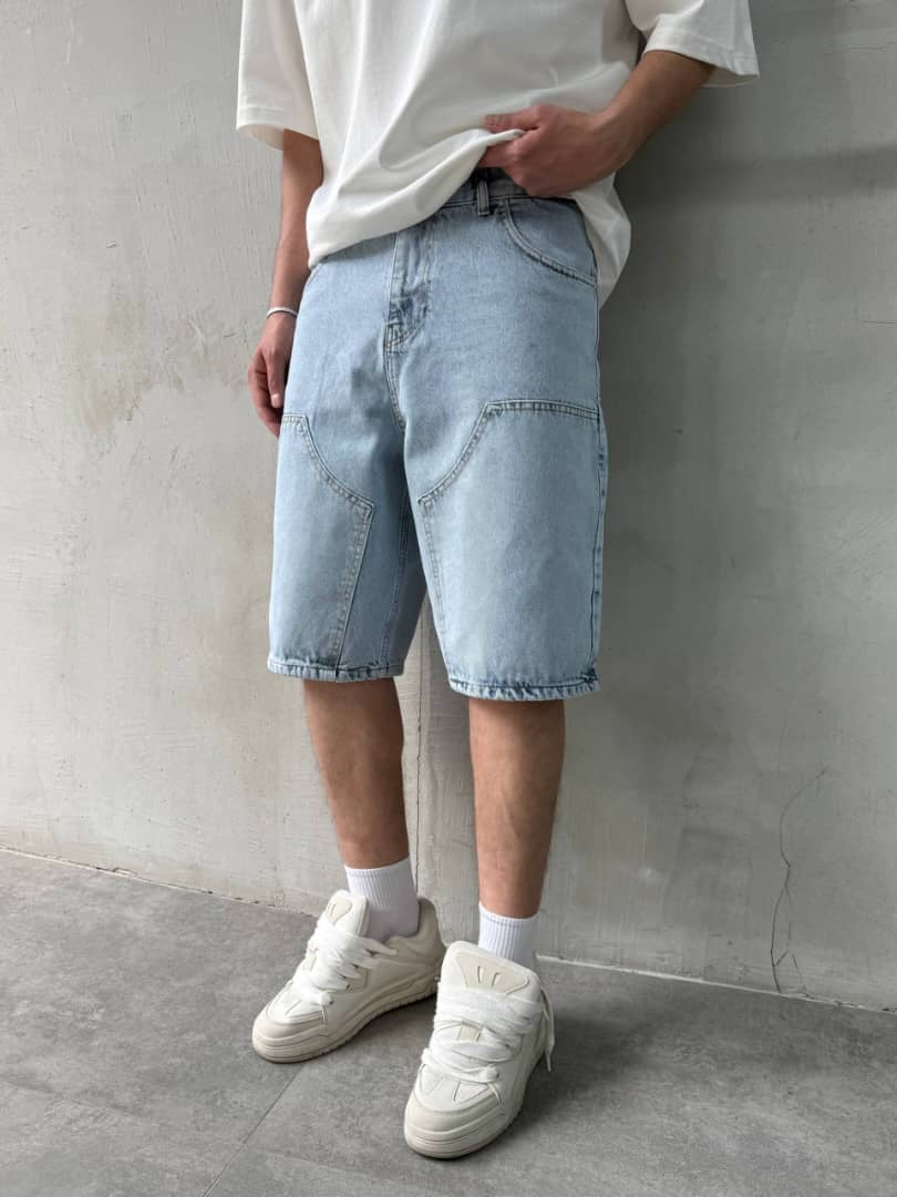 Difransel carpenter jeans short in light blue