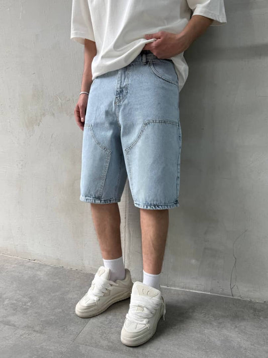 Difransel carpenter jeans short in light blue