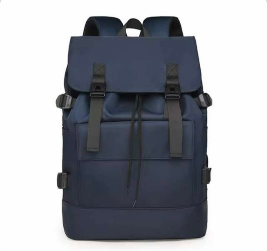 Waterproof vintage backpack in navy blue