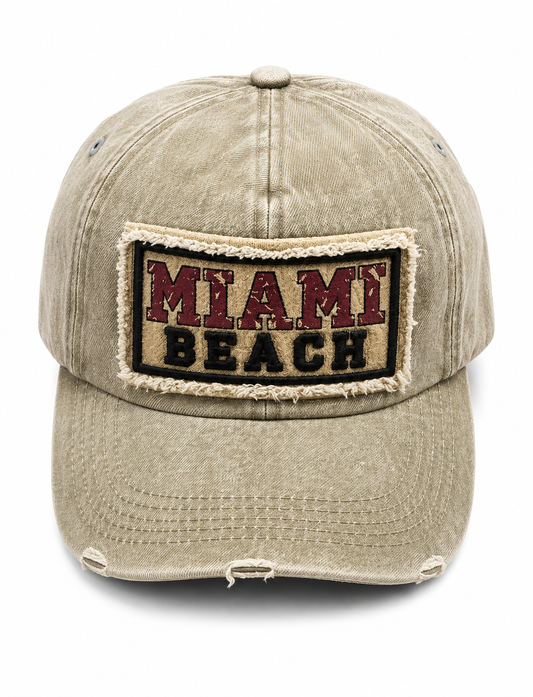 MIAMI BEACH ADJUSTABLE DENIM HAT
