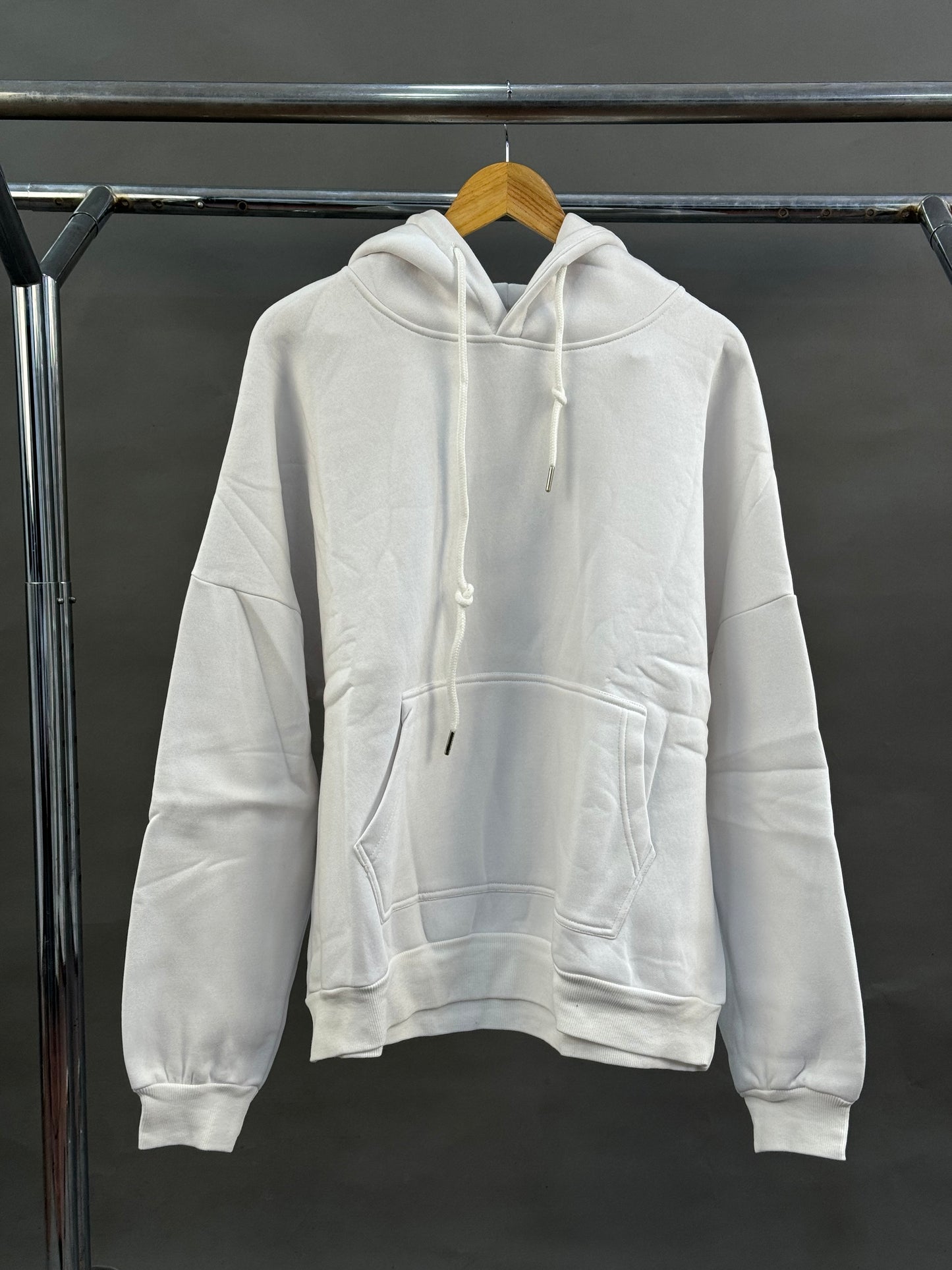 Heavy weight plain hoodies in white