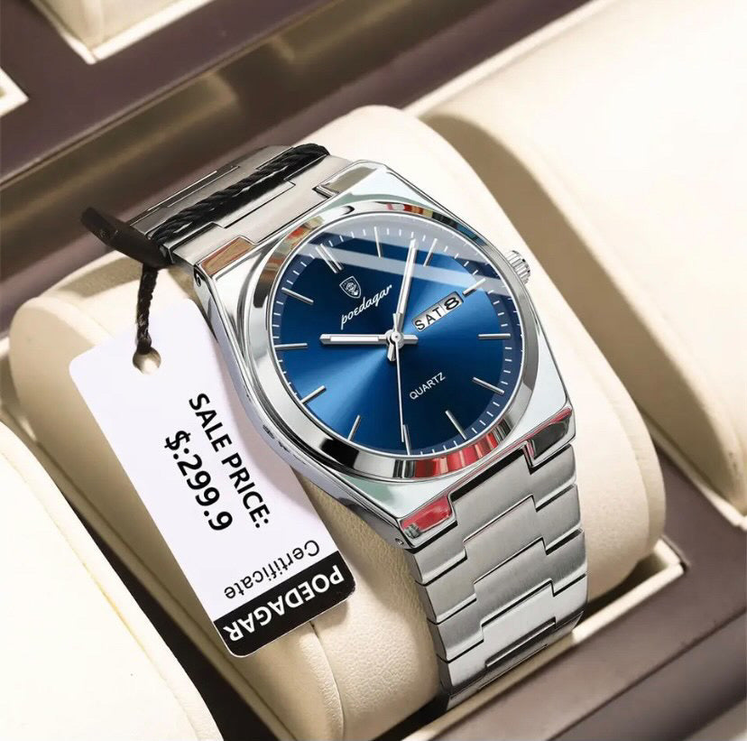 Poedegar wrist watch with blue dial