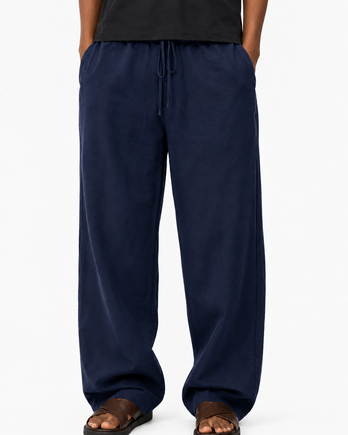 ZEDEK LINEN PANTS in blue