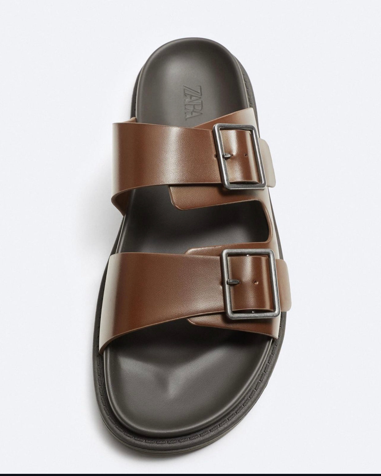 Zara double strap sandals in Brown