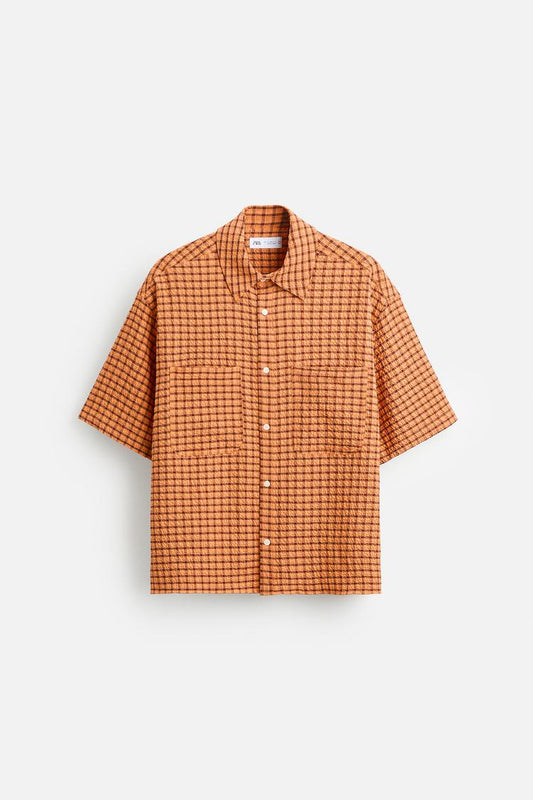 ZARA CHECK SEERSUCKER SHIRT