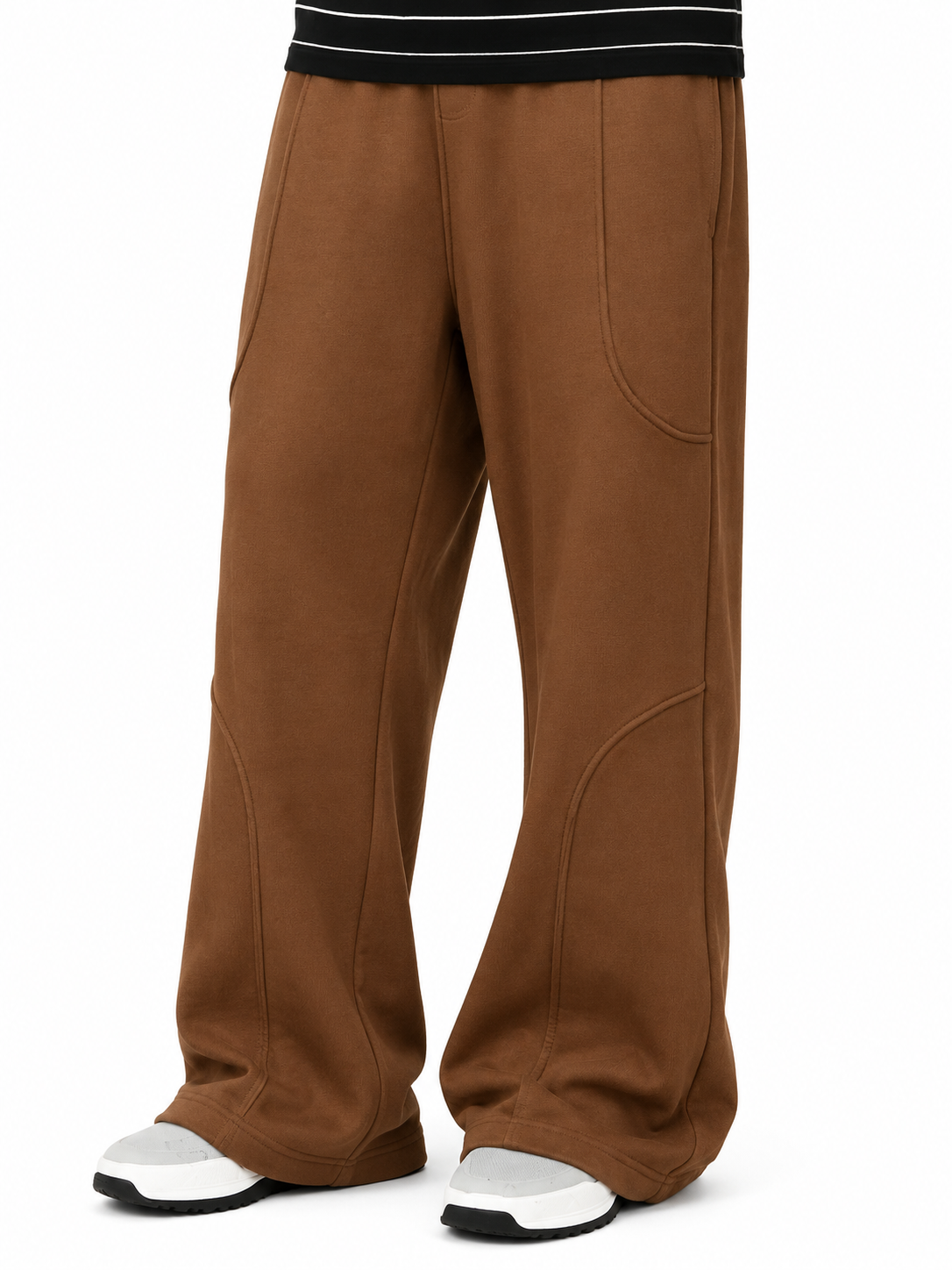 ZEDEK FLARE BAGGY JOGGER IN BROWN
