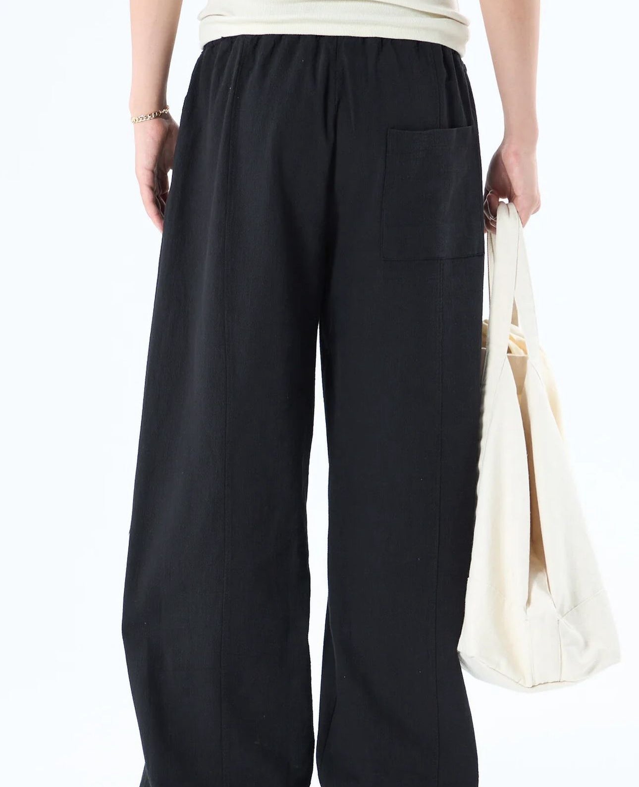 Vamos Baggy Linen Pants in Black