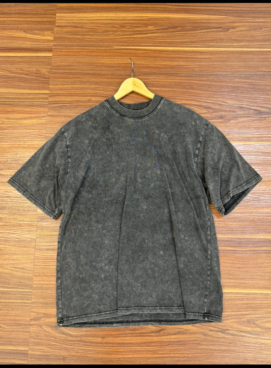 Plain acid Wash tee in ash