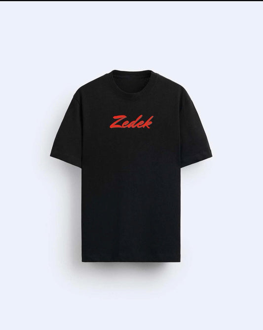 Zedek signature heavy cotton tee in black