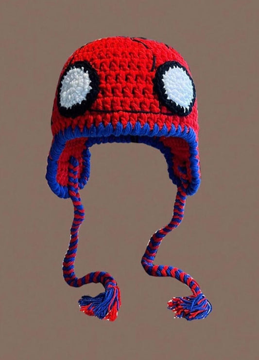 Y2k spidey knitted beanie